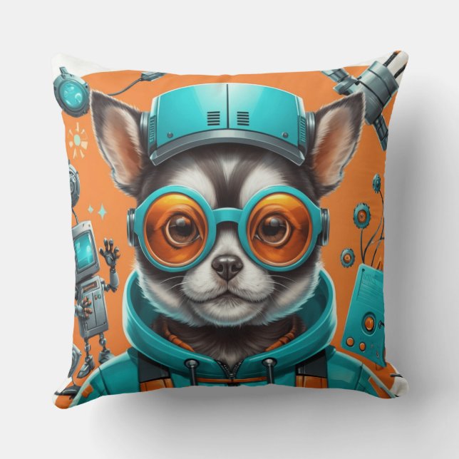 Big Ears  Throw Pillow (Back)