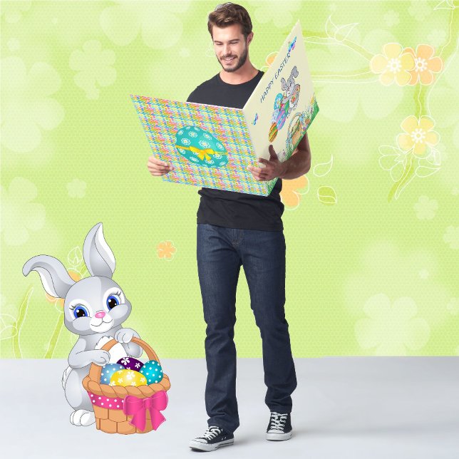 BIG EASTER BUNNY CARD Personalize Kid's Names (Creator Uploaded)