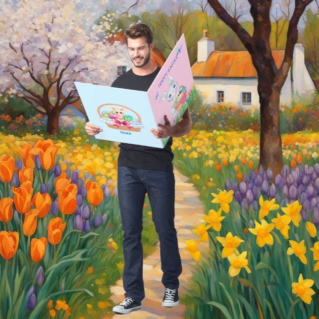 BIG EASTER BUNNY CARD Personalize Kid's Names (Creator Uploaded)