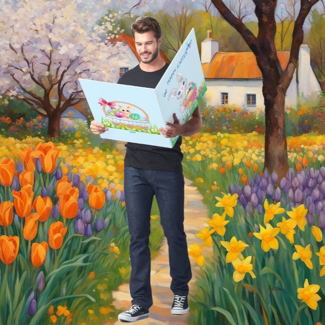 BIG EASTER BUNNY CARD Personalize Kid's Names (Creator Uploaded)