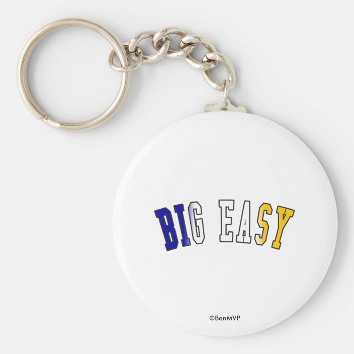 Big Easy in Louisiana State Flag Colors Key Chain