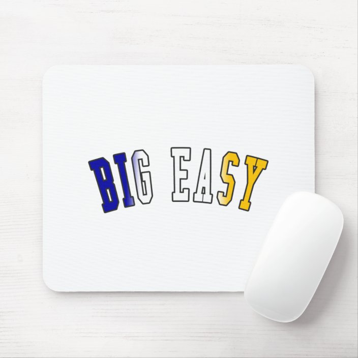 Big Easy in Louisiana State Flag Colors Mouse Pad