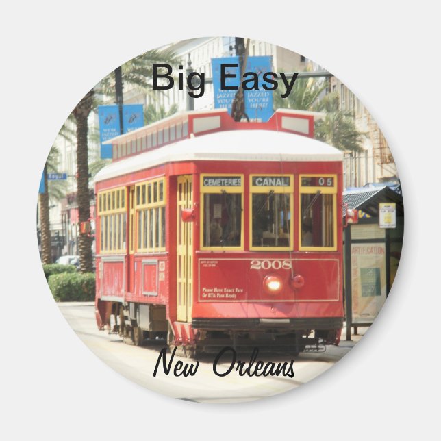 BIG EASY, NEW ORLEANS STREETCAR MAGNET (Front)