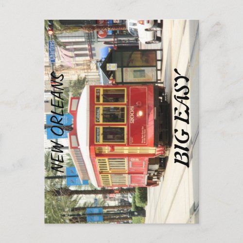 BIG EASY NEW ORLEANS STREETCAR POSTCARD