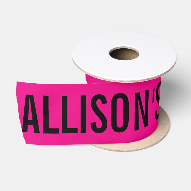 Big Eight OH! photo circle pink birthday Satin Ribbon (Spool)