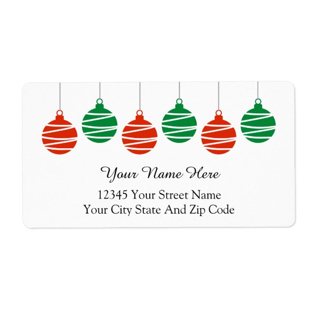Big elegant Christmas address labels for Holidays (Front)