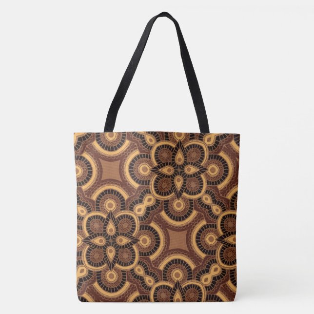  Big Ethnic Geometric Tote Bag (Front)