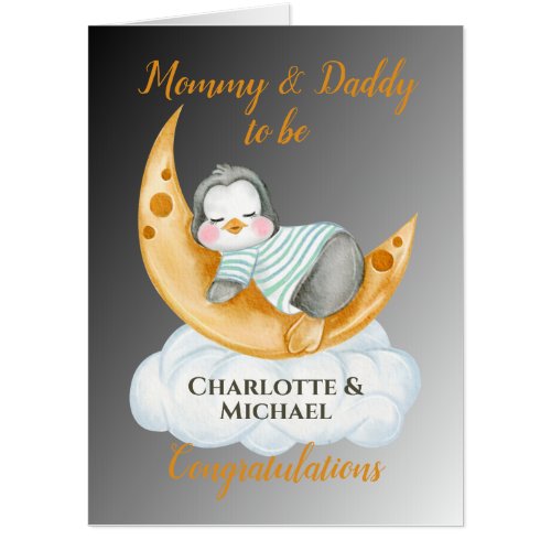 Big Expecting Parents Mommy  Daddy To Be Card