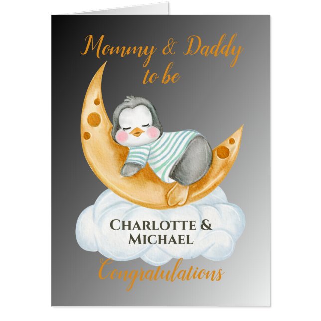 Big Expecting Parents Mommy & Daddy To Be Card (Front)