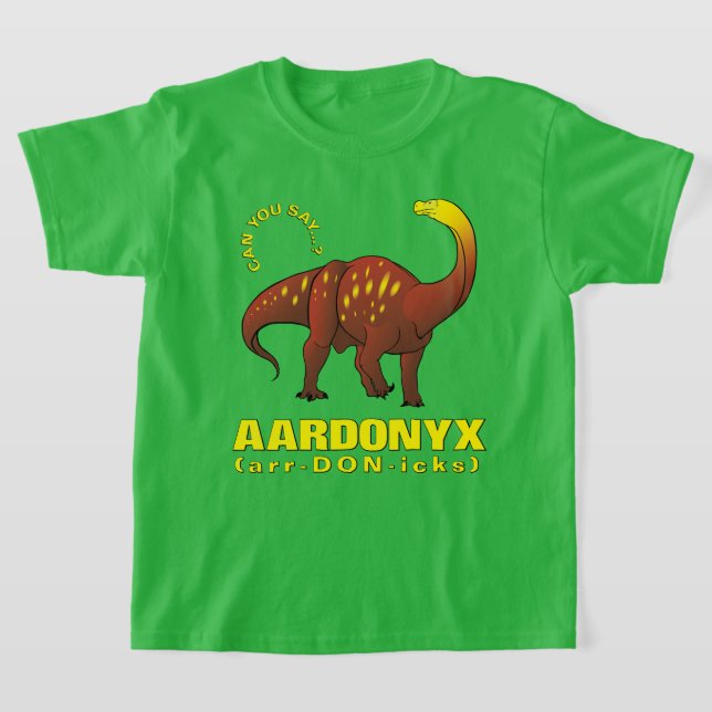 Big Extinct Names (#1): Aardonyx dinosaur kids T-Shirt (Laydown)