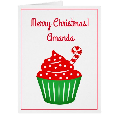 Big extra large Christmas card with cute cupcakes