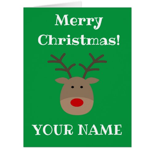 Big extra large Christmas card with cute reindeer