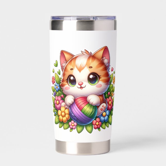 Big Eye Cat Insulated Tumbler (Front)