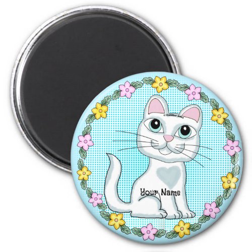 Big Eye Kitten Cat custom name Magnet