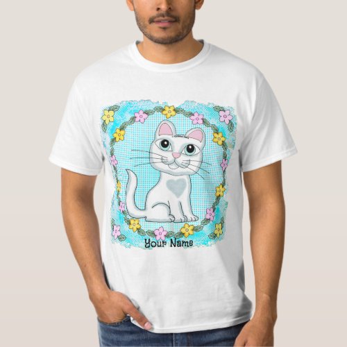 Big Eye Kitten Cat custom name T_Shirt