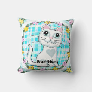 Big Eye Kitten Cat  Throw Pillow