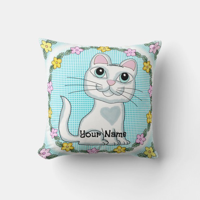 Big Eye Kitten Cat  Throw Pillow (Front)