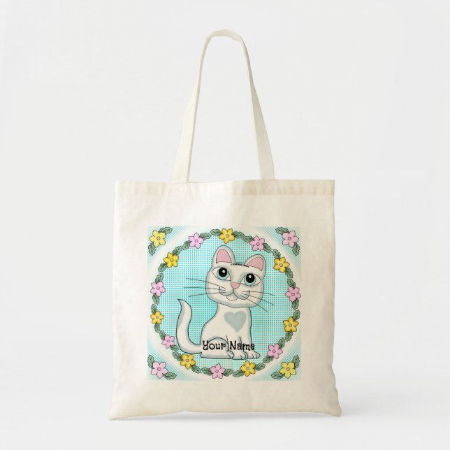 Big Eye Kitten Cat  Tote Bag (Front)