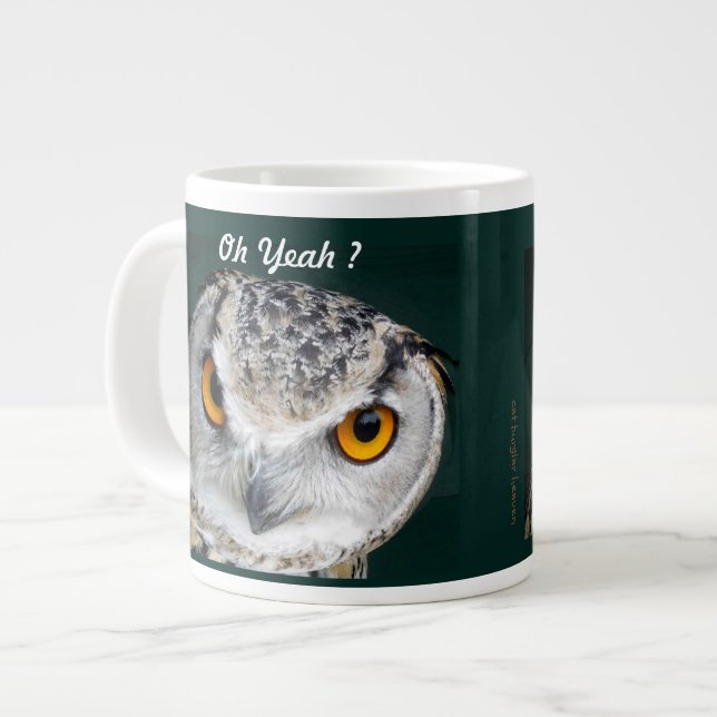 Big Eye Owl Large Coffee Mug (Front Left)
