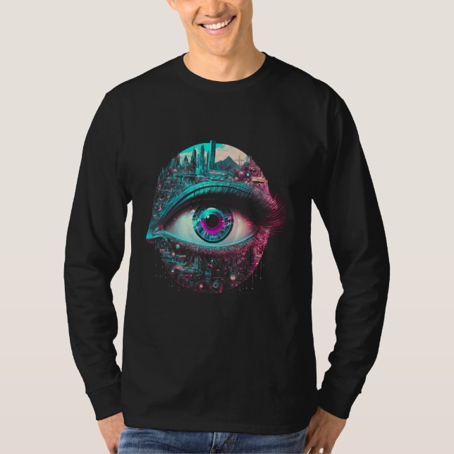 Big Eye Tech Scifi Gamer Eye T-Shirt (Front)