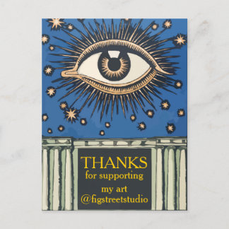 Big Eye Thanks, edit text Postcard