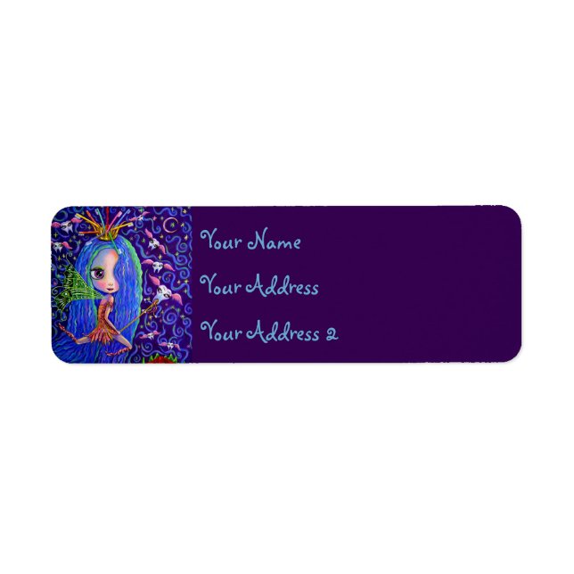 Big Eye Tooth Fairy Girl Teeth Dentist Hygienist Label (Front)