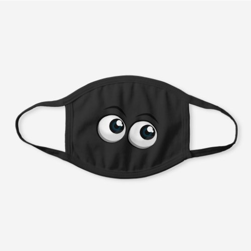 big eyeballs black cotton face mask