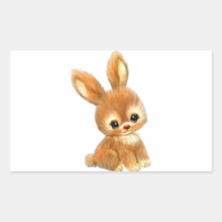 Big Eyed Bunny Rectangular Sticker