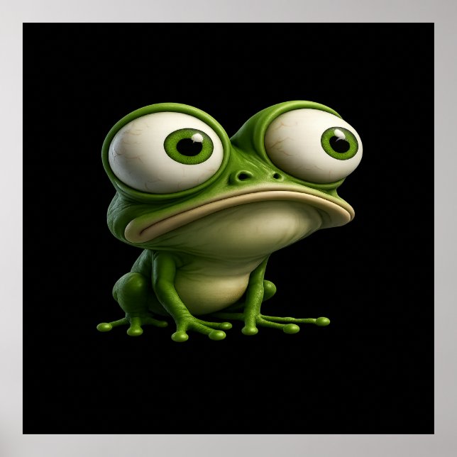 Big-Eyed Cartoon Frog Poster (Front)