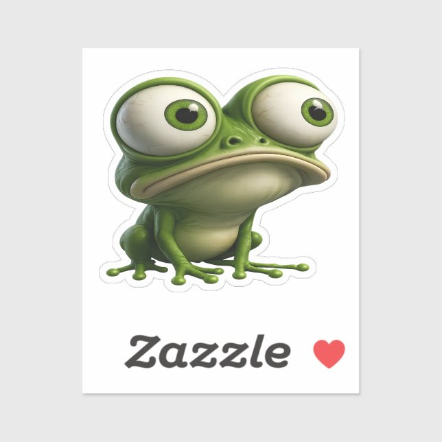 Big-Eyed Cartoon Frog Sticker (Sheet)
