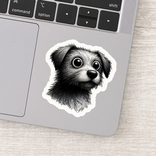 Big Eyed Dog Head Sticker