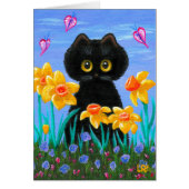 Big Eyed Funny Cat Daffodils Creationarts (Front)