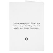 Big Eyed Funny Cat Daffodils Creationarts Cards (Back)