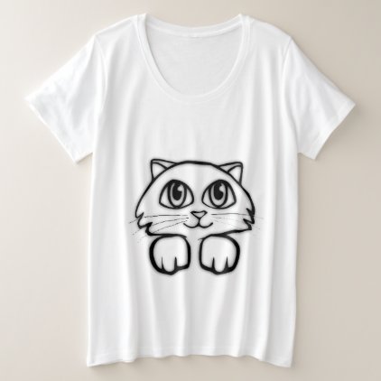 Big Eyed Kitten Plus Size T-Shirt