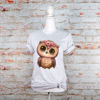 Big Eyed Owl Graphic T-shirt by PaintedDreamsDesigns at Zazzle