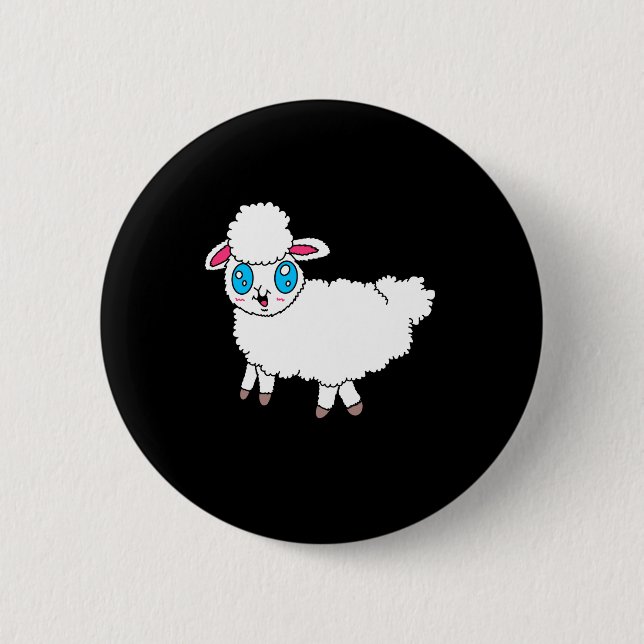 Big Eyed Sheep  Button (Front)