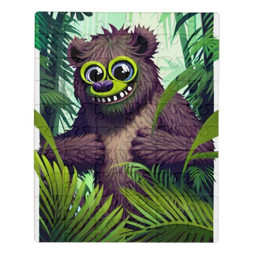 Big Eyes Bear in the Woods Jigsaw Puzzle