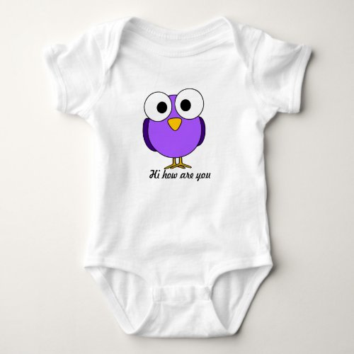 big eyes bird baby bodysuit