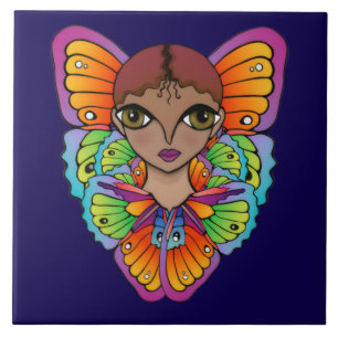 Big Eyes & Butterflies design Ceramic Tile