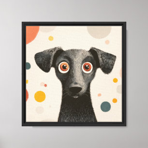 Big Eyes Dog – Cute Whimsical Pet Portrait Canvas Print
