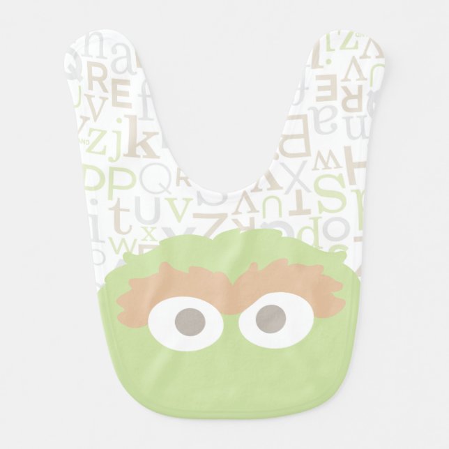 Big Face Baby Oscar the Grouch Baby Bib (Front)
