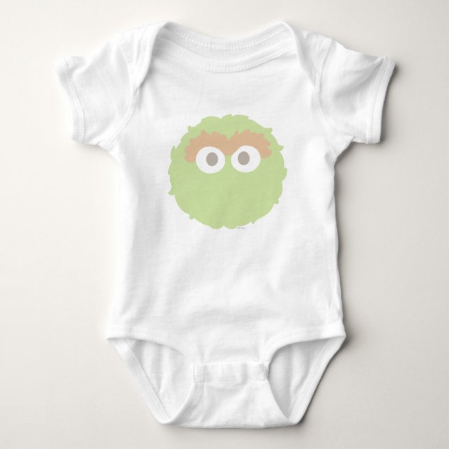 Big Face Baby Oscar the Grouch Baby Bodysuit (Front)