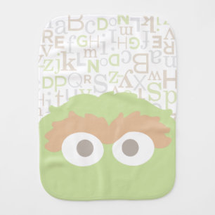 Big Face Baby Oscar the Grouch Burp Cloth