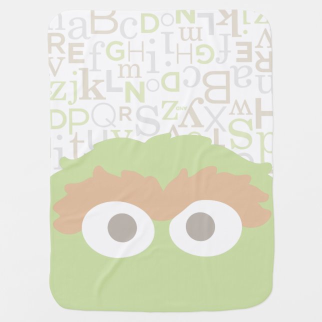 Big Face Baby Oscar the Grouch Receiving Blanket (Front)