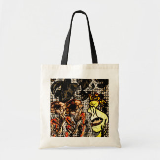Big face black handle tote bag