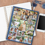 Big Family Photo Collage 31 Picture Blue Planner<br><div class="desc">Custom photo collage planner, showcasing 31 of your favorite pictures. This simple modern design has a background color palette of dark blue - but you are welcome to edit this to any color you would like. The photo template will create the photo collage and display your uploaded pictures in a...</div>
