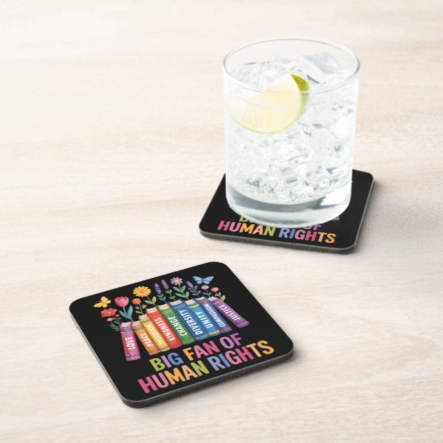 Big Fan Of Human Rights  Beverage Coaster (Right Side)