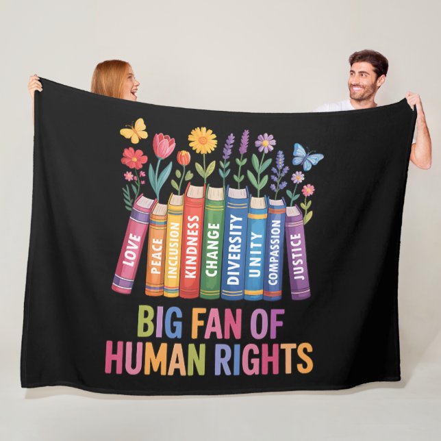Big Fan Of Human Rights Fleece Blanket (In Situ)