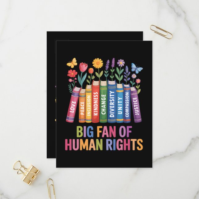 Big Fan Of Human Rights  Invitation Postcard (Front/Back In Situ)