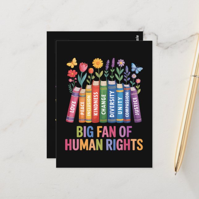 Big Fan Of Human Rights  Postcard (Front/Back In Situ)